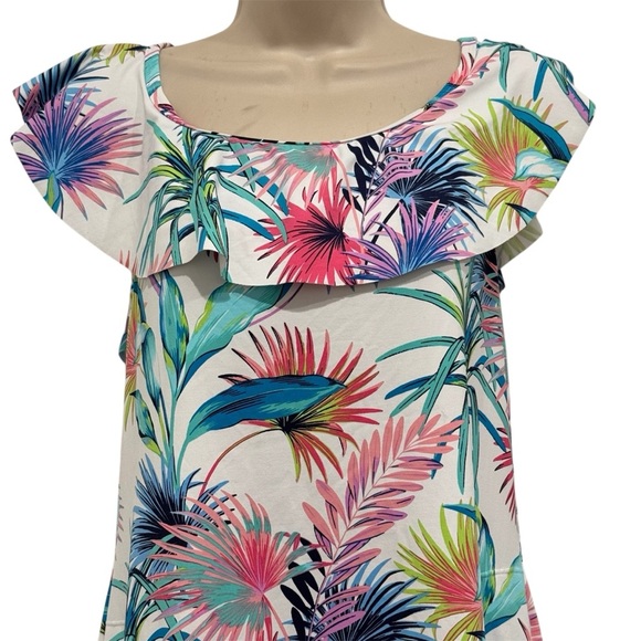 Tommy Bahama Floral Swim Dress Size M UPF 50 Fronds Ferdinan Off-The-Shoulder - Picture 2 of 9